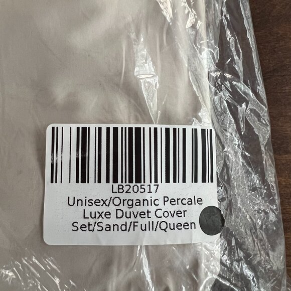 NEW: Quince, Organic Percale Luxe Duvet Cover Set, Sand, Full/Queen - Picture 4 of 6